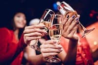 Luxury celebration with champagne glasses, private chef service, and elegant event dining in Australia.