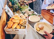 Fresh bread and pastries served at a private chef event in Australia.