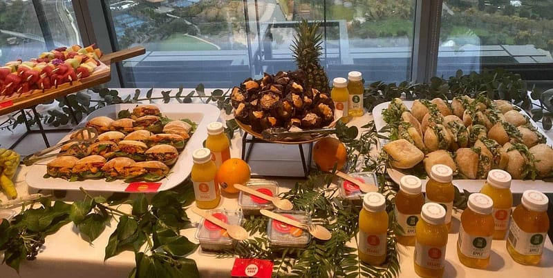 Fresh gourmet canapés and beverages served at Your Private Chef event in Australia.