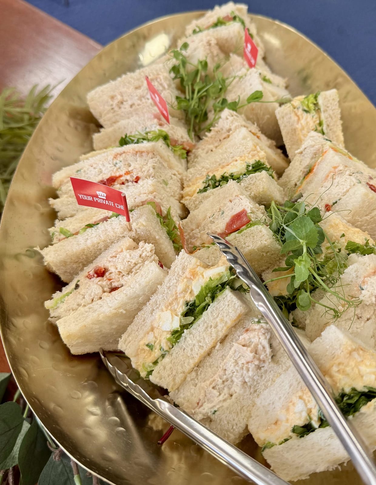 Pressed egg, smoked paprika, relish & mixed leaf finger sandwich (v, nf, df) - Image 2