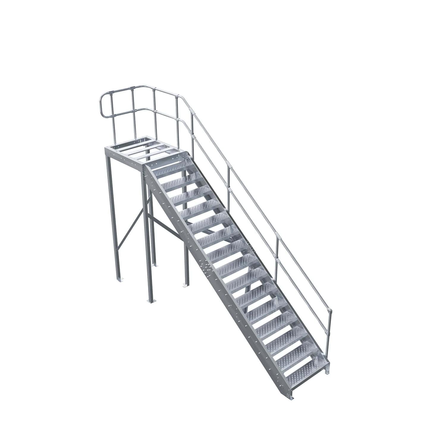 EcoStair J— And Landing Kit With ModuRail One Side