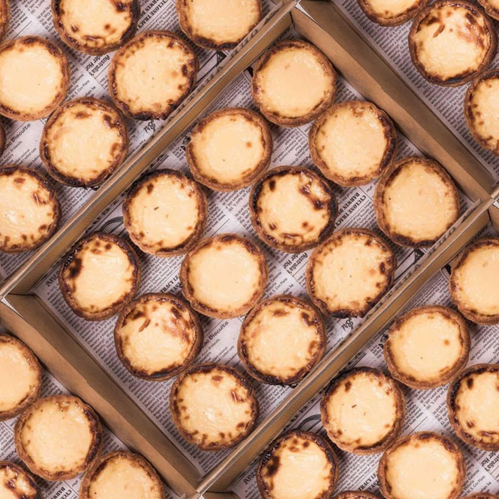 Portuguese custard tart box Contains Nuts