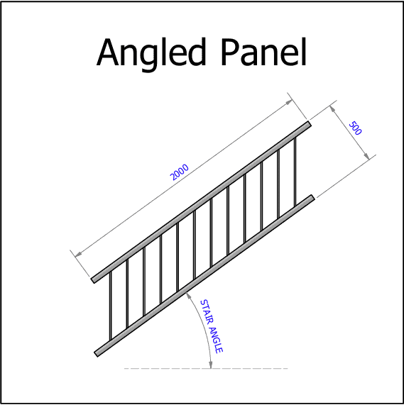 Balustrade Short Stair Panel 2000mm