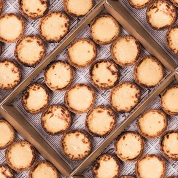 Portuguese custard tart box Contains Nuts