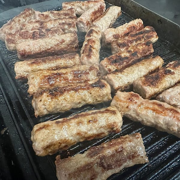 Platter - Croatian Cevapi, grilled skinless sausage (beef/pork blend