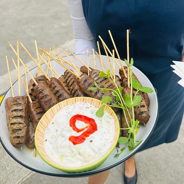 Spiced lamb kofta with cumin tzatziki (gf)