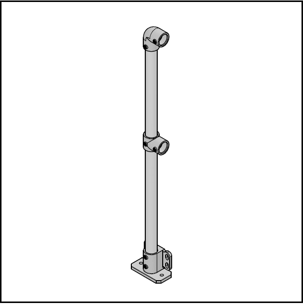 2 Pipe + Kick Plate Railing End Posts