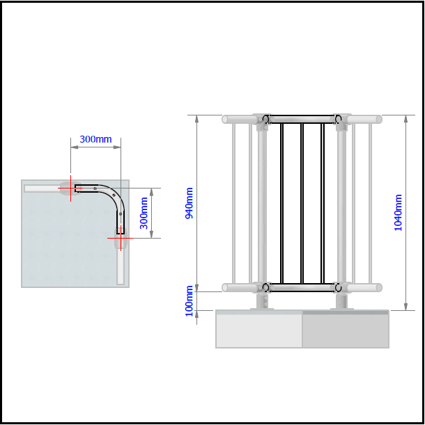 Balustrade Panel - 90 Degree Corner - Image 2