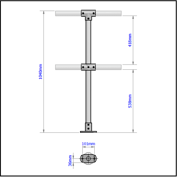 2 Pipe Railing Intermediate Posts - Image 2