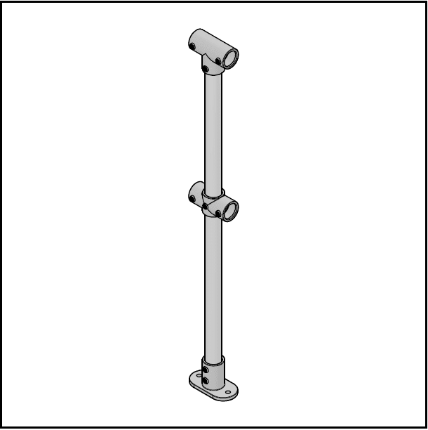 2 Pipe Railing Intermediate Posts