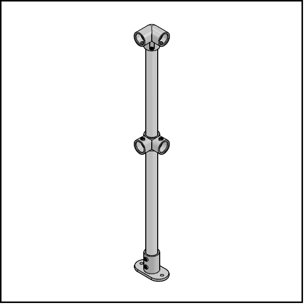 2 Pipe Railing Corner Posts