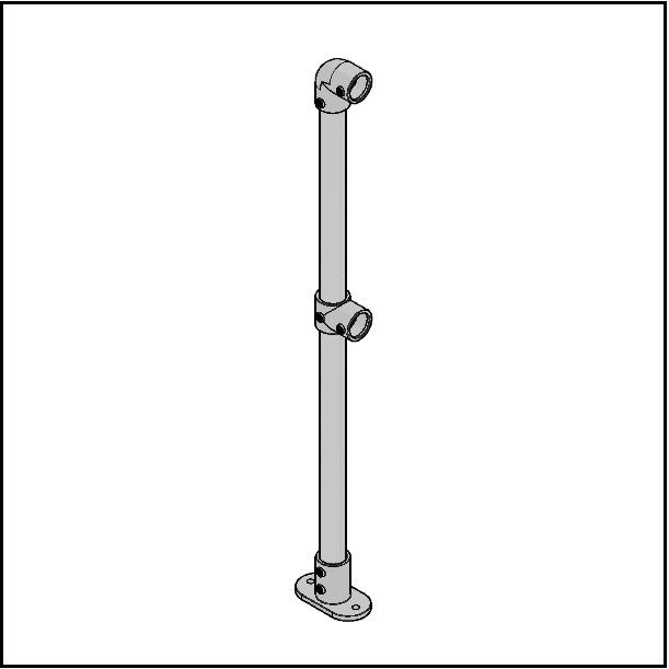 2 Pipe Railing End Posts