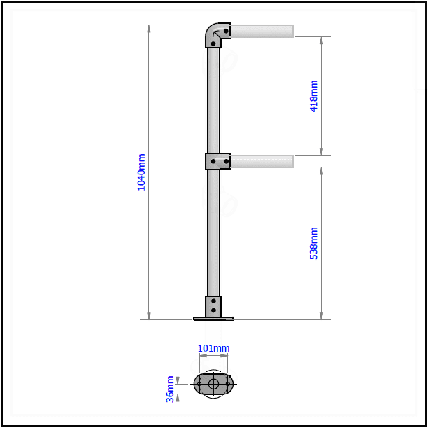 2 Pipe Railing End Posts - Image 2