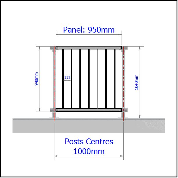 Balustrade Panel - 950mm - Image 2