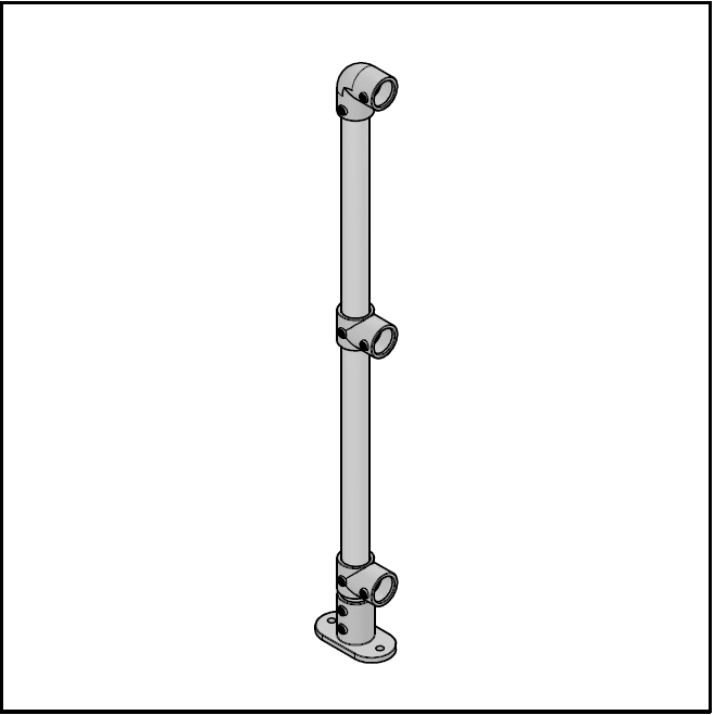 3 Pipe Railing End Posts