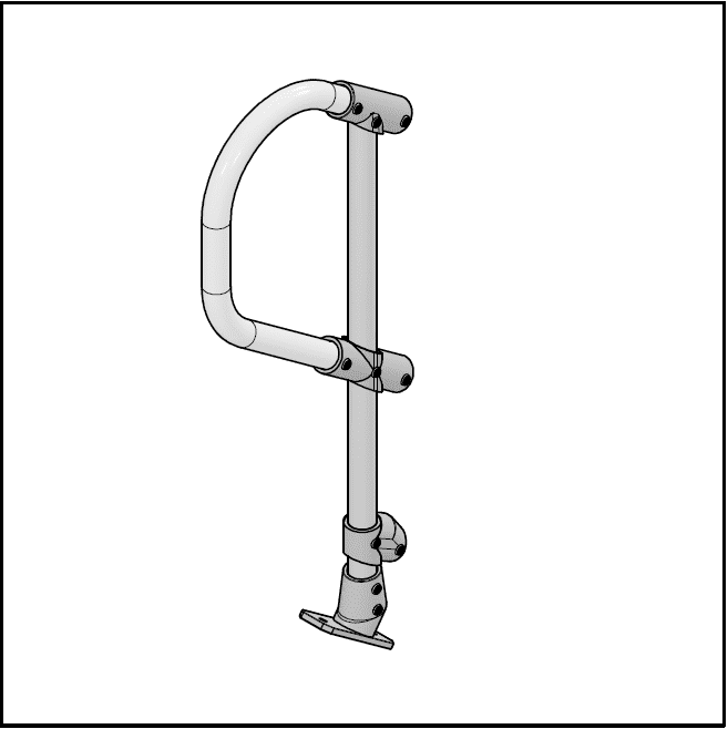 3 Pipe Railing Stair Top Posts - Angle Mount