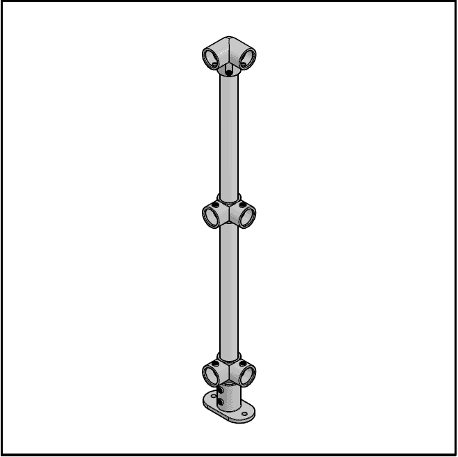 3 Pipe Railing Corner Posts