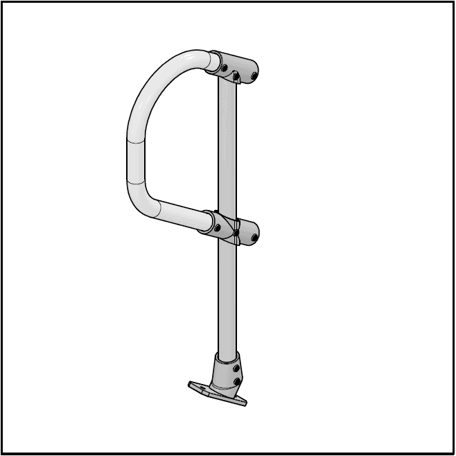 2 Pipe Railing Stair Top Posts - Angle Mount